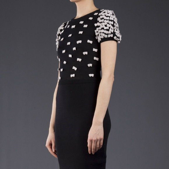 RED Valentino Dresses & Skirts - Red Valentino Bow Detail Sheath Sweater Dress